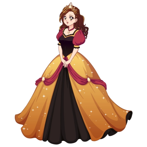 Princess Theme Party Supplies | Golden Maroon Royal Princess Cutout | Birthday Party Décor